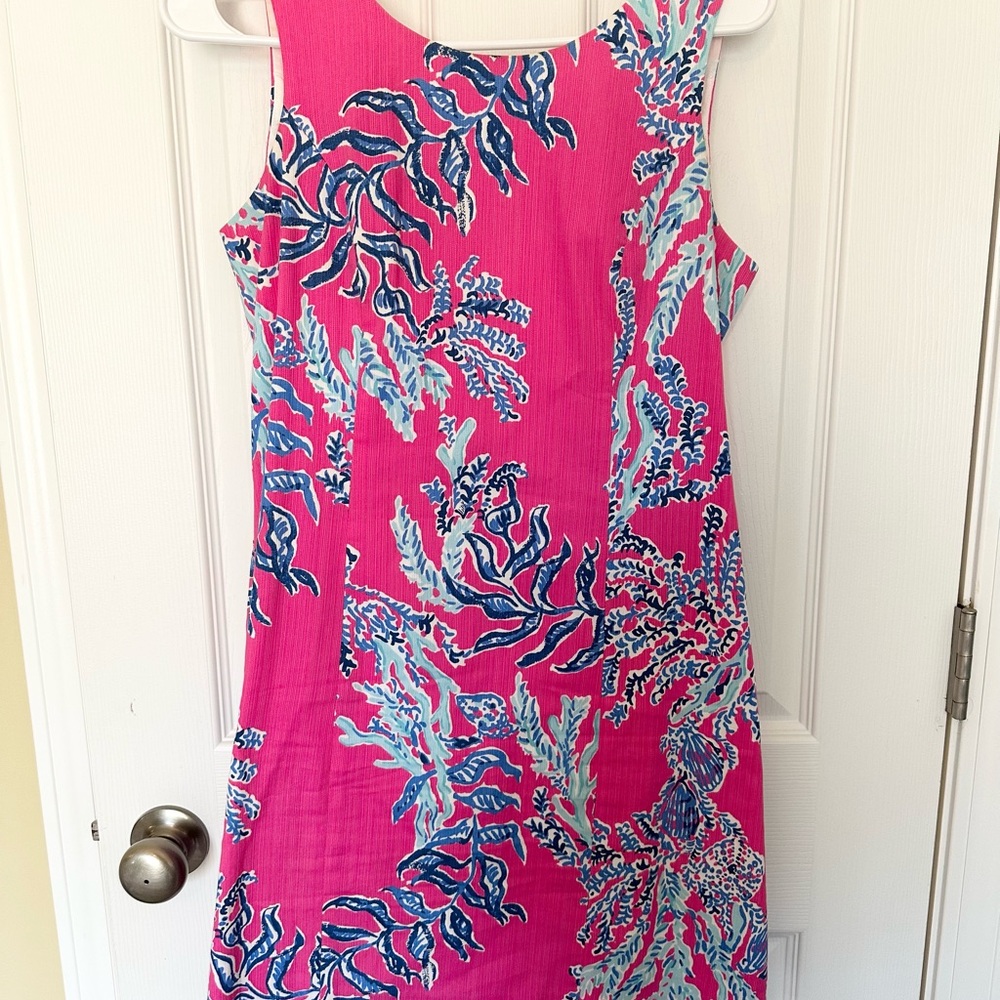 Lilly Pulitzer Pink and Blue Scoop Neck Sundress